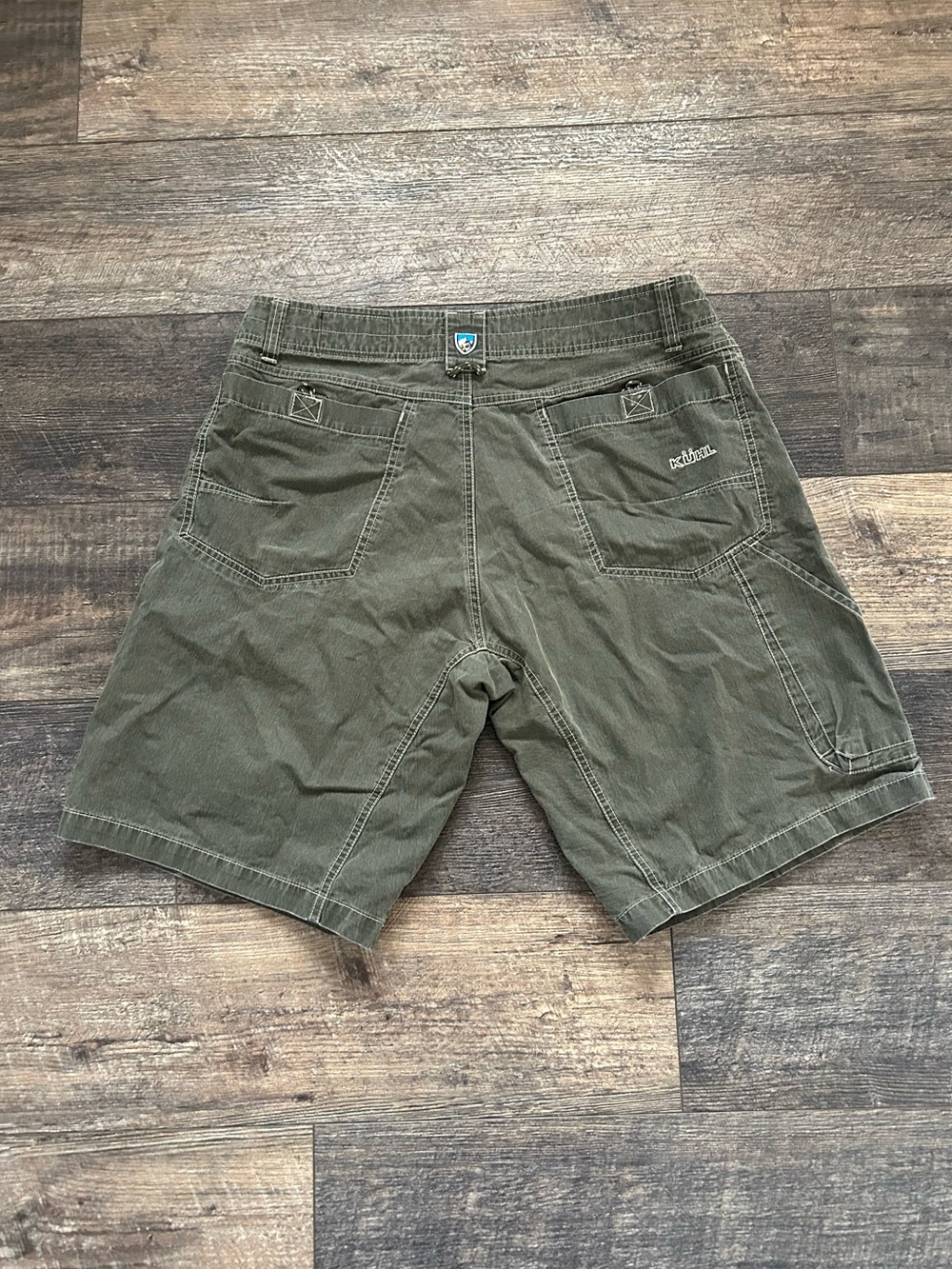 Kuhl Shorts Mens 36 Brown Utility Vintage Patina Dye Outdoor Hiking Semi Faded